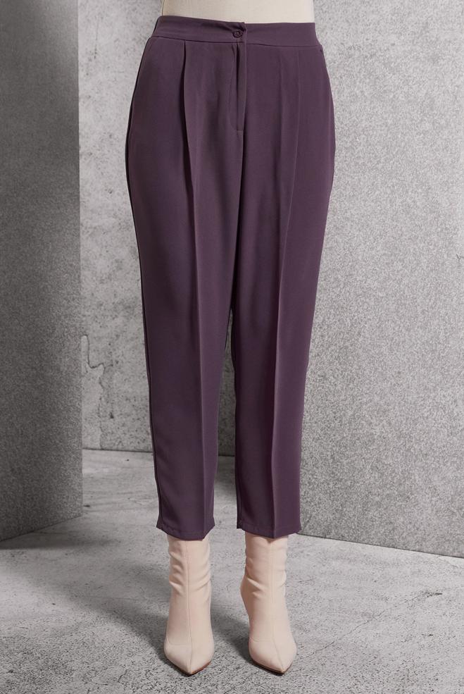 Tesettür giyim MOR HAVUÇ KESİM PANTOLON 70804 - ALVİNA