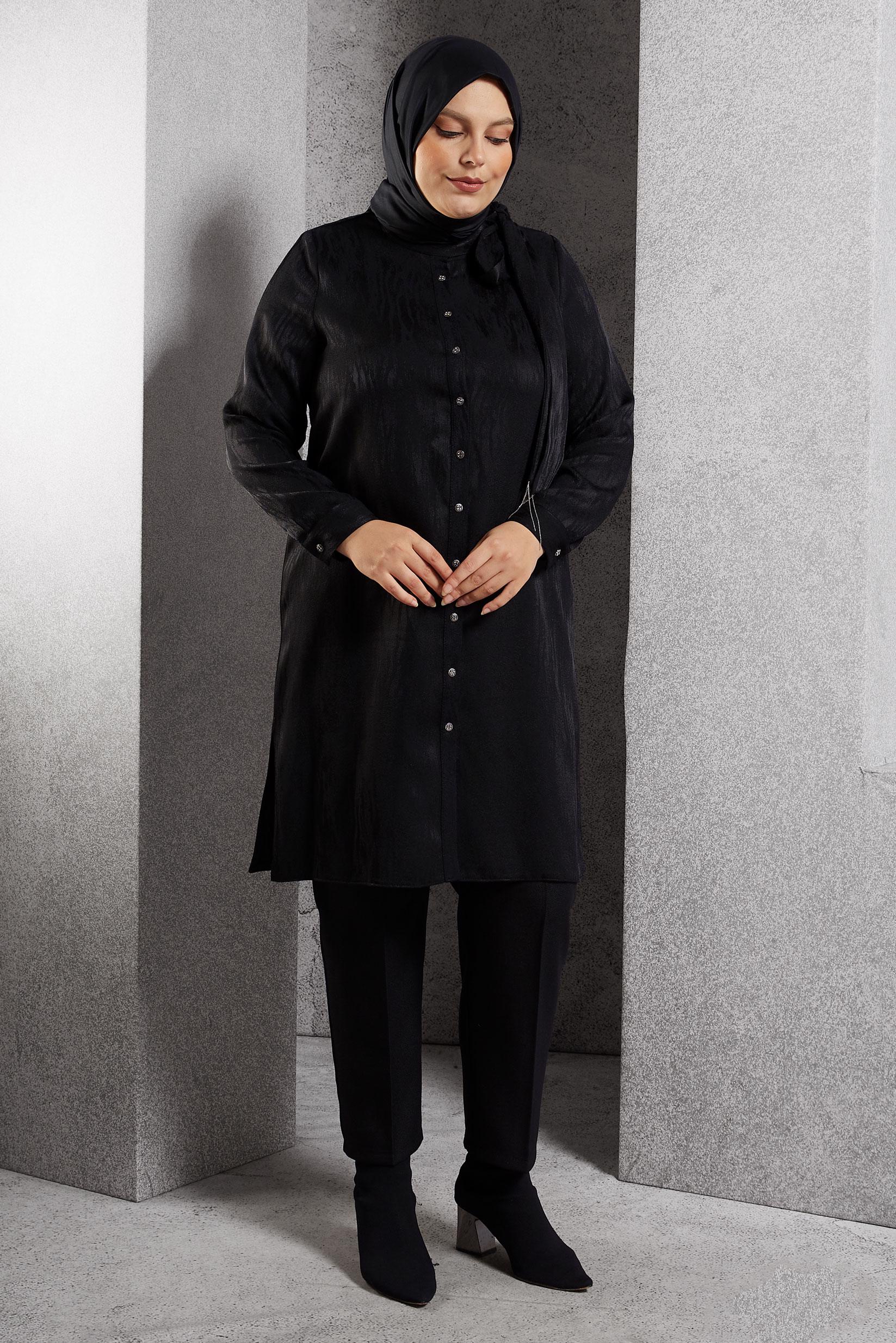 Vêtements hijab NOIR PANTALON À JAMBE SKINNY 70806