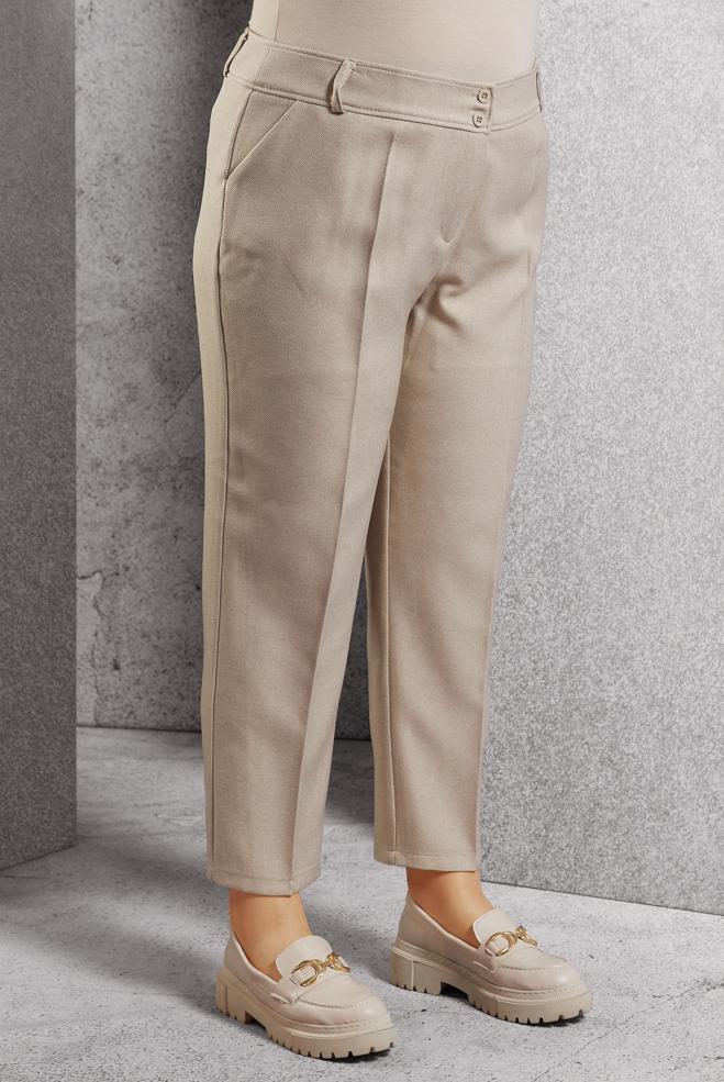 Vêtements hijab BEIGE PANTALON À JAMBE SKINNY 70806 - ALVİNA