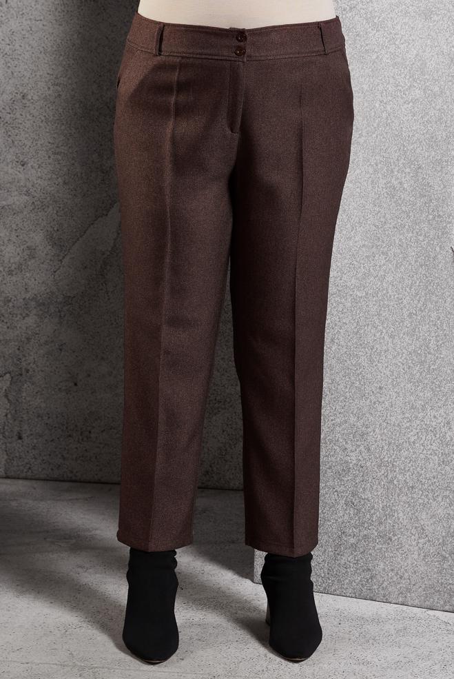 Vêtements hijab BRUN PANTALON À JAMBE SKINNY 70806 - ALVİNA