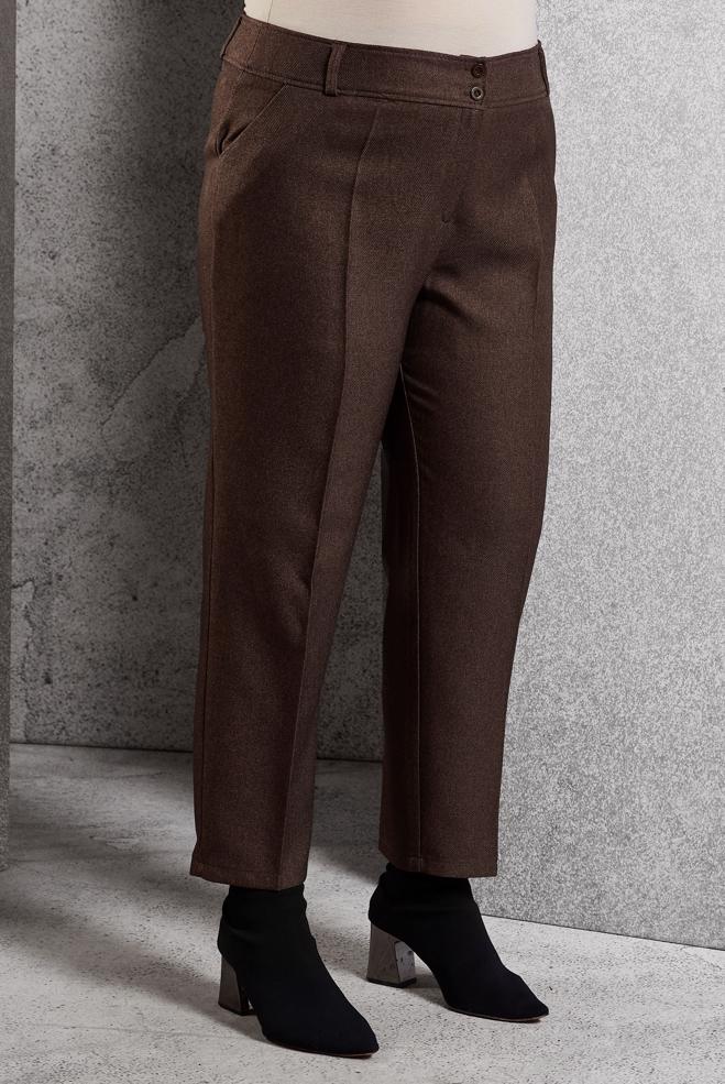 Vêtements hijab BRUN PANTALON À JAMBE SKINNY 70806 - ALVİNA