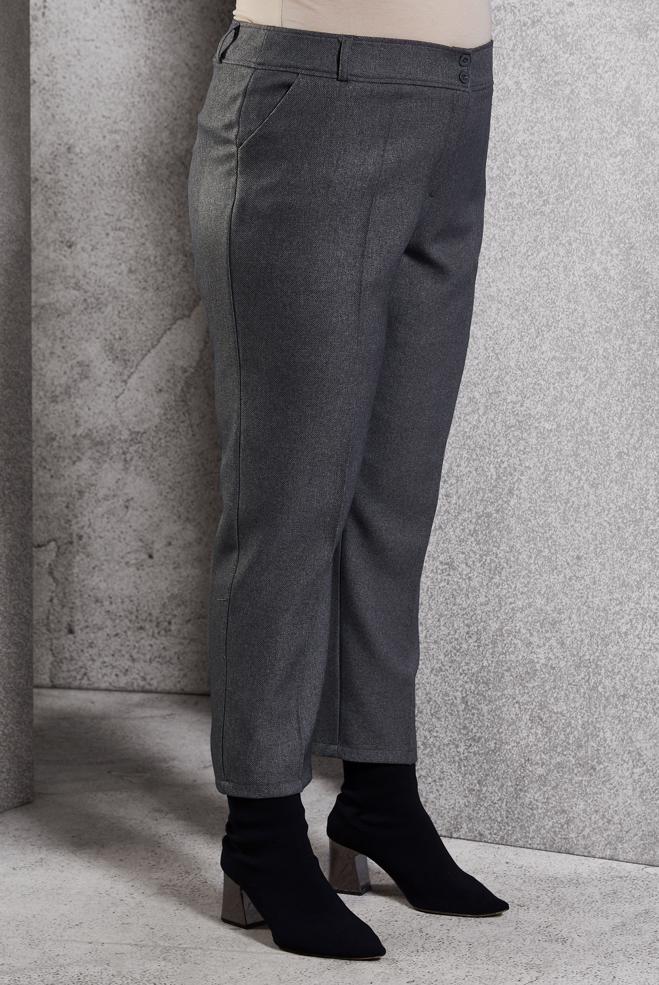 Vêtements hijab GRIS PANTALON À JAMBE SKINNY 70806 - ALVİNA