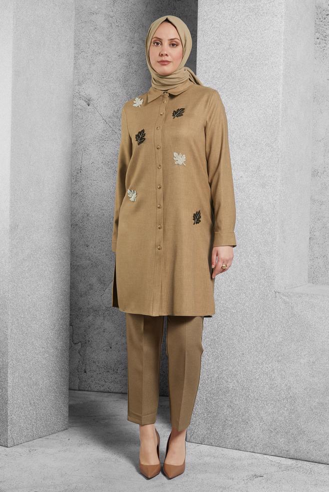 Vêtements hijab BRUN PANTALON À JAMBE SKINNY 70807 - ALVİNA