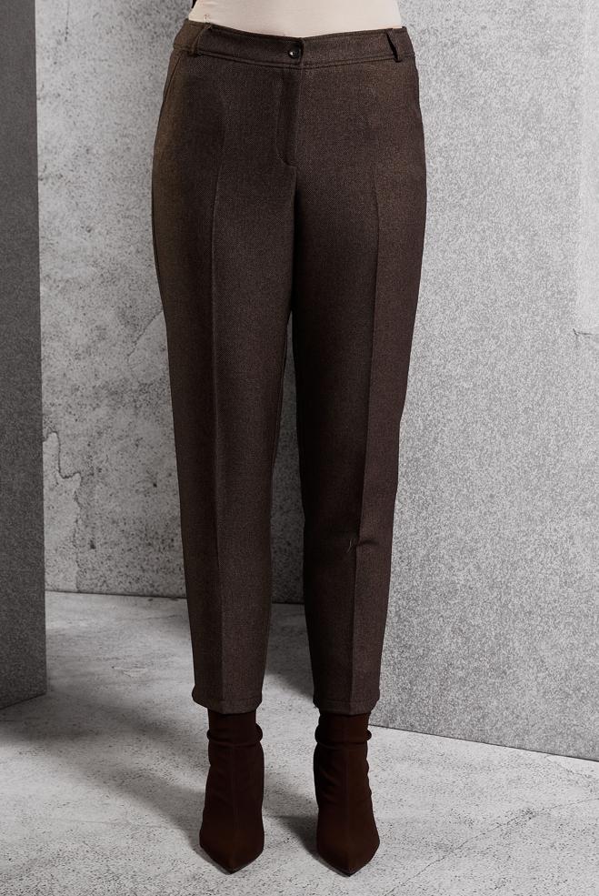 Vêtements hijab BRUN PANTALON À JAMBE SKINNY 70807 - ALVİNA