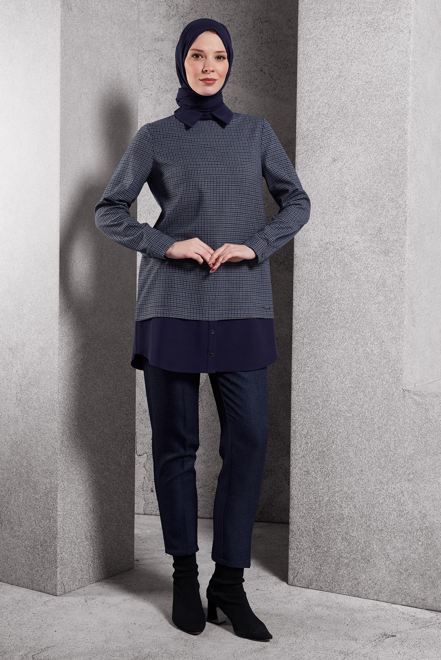 Tesettür giyim LACİVERT DAR PAÇA PANTOLON 70807