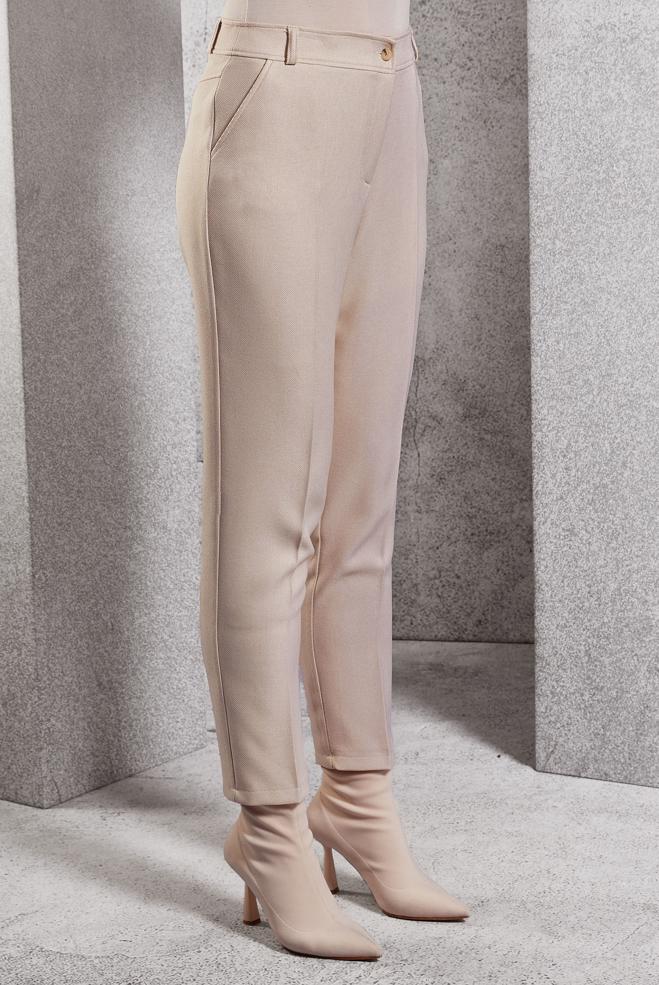 Vêtements hijab ÉCRUE PANTALON À JAMBE SKINNY 70807 - ALVİNA
