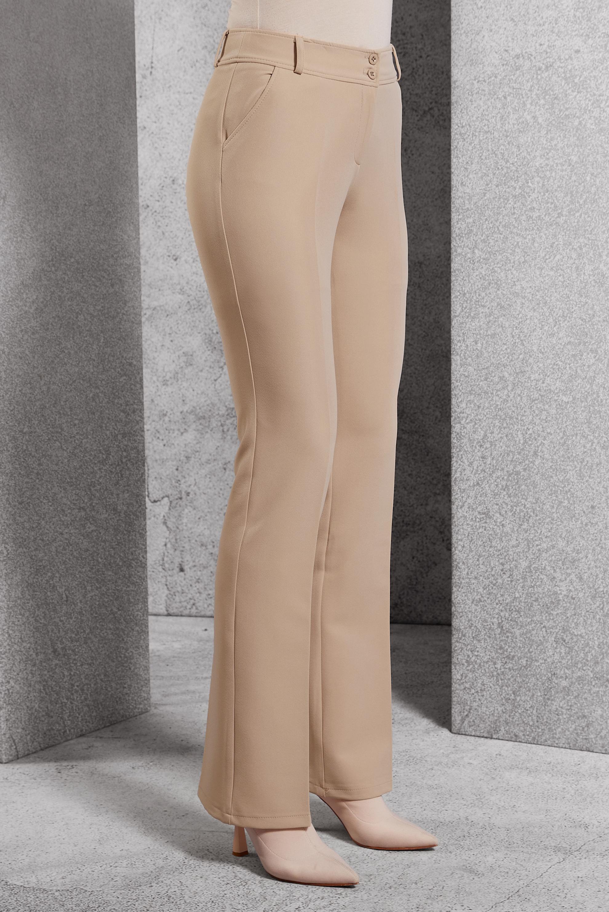 Tesettür giyim BEJ İSPANYOL PAÇA PANTOLON 70808