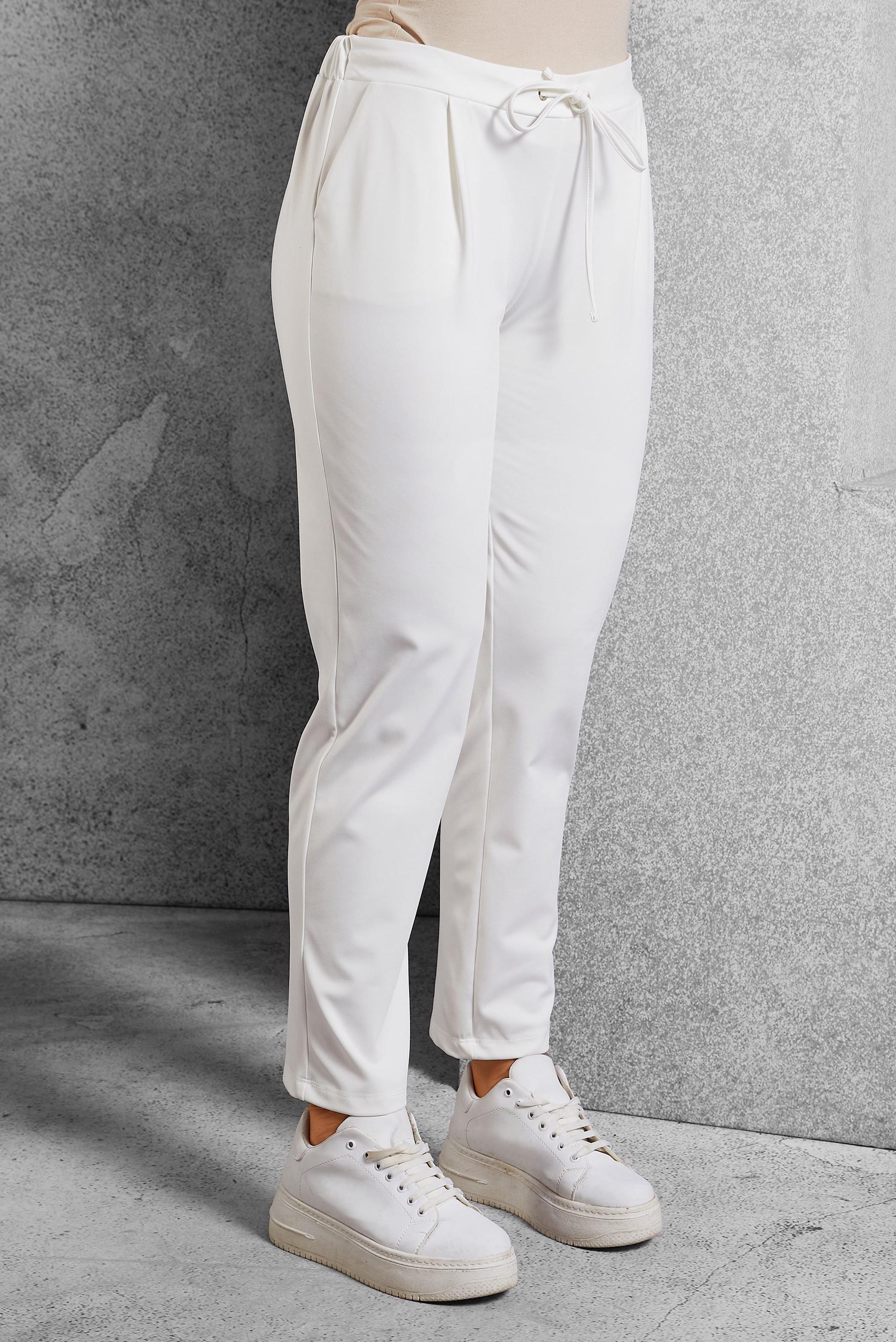 Vêtements hijab BLANC PANTALON À TAILLE ÉLASTIQUE 70809