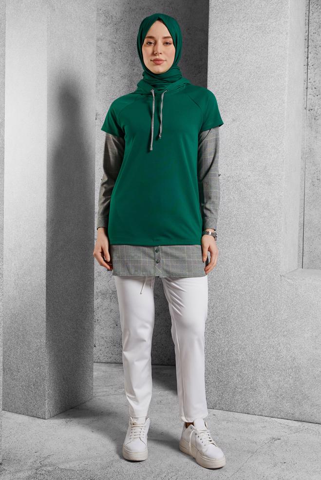 Vêtements hijab BLANC PANTALON À TAILLE ÉLASTIQUE 70809 - ALVİNA