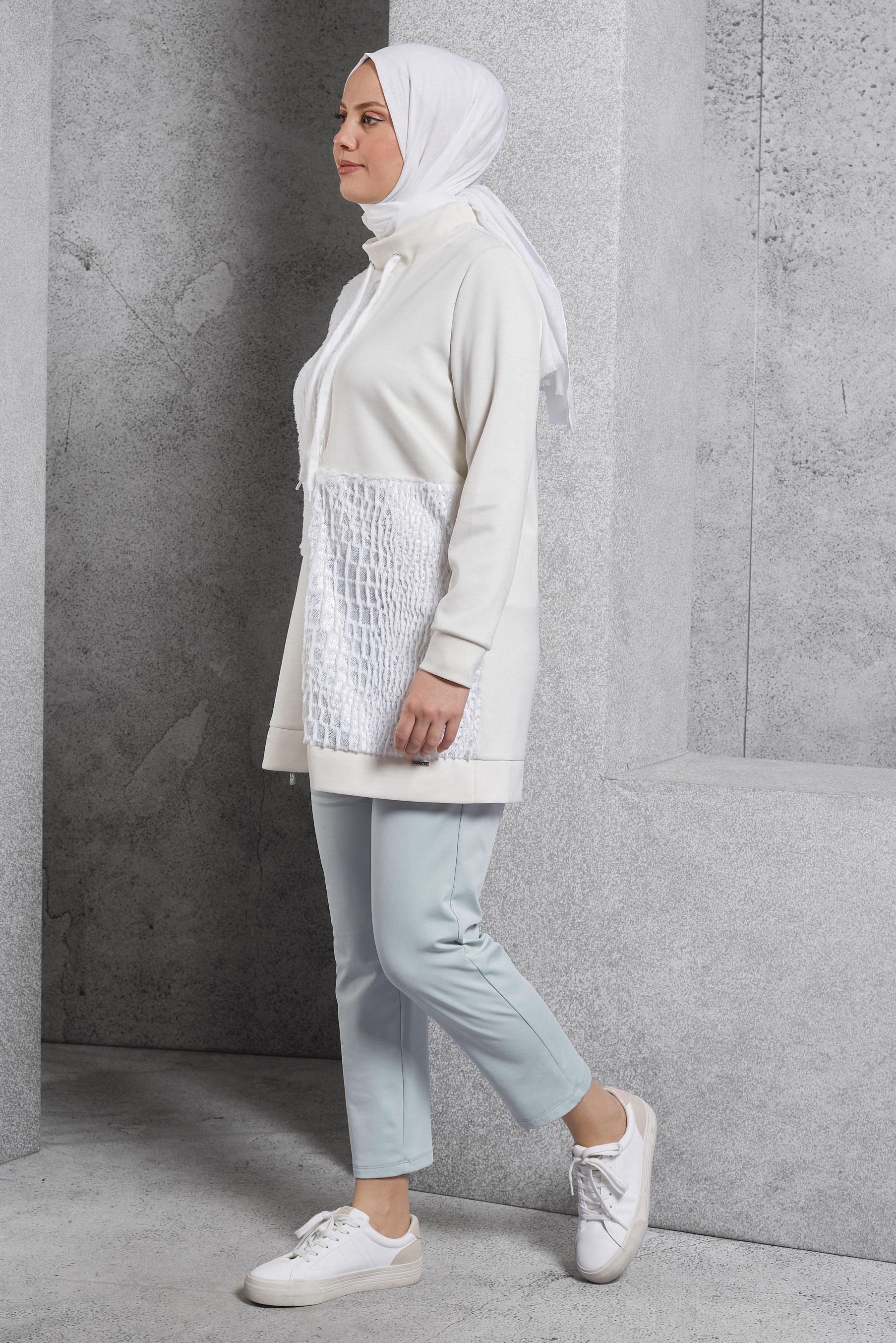 Vêtements hijab ARGENT PANTALON À TAILLE ÉLASTIQUE 70809