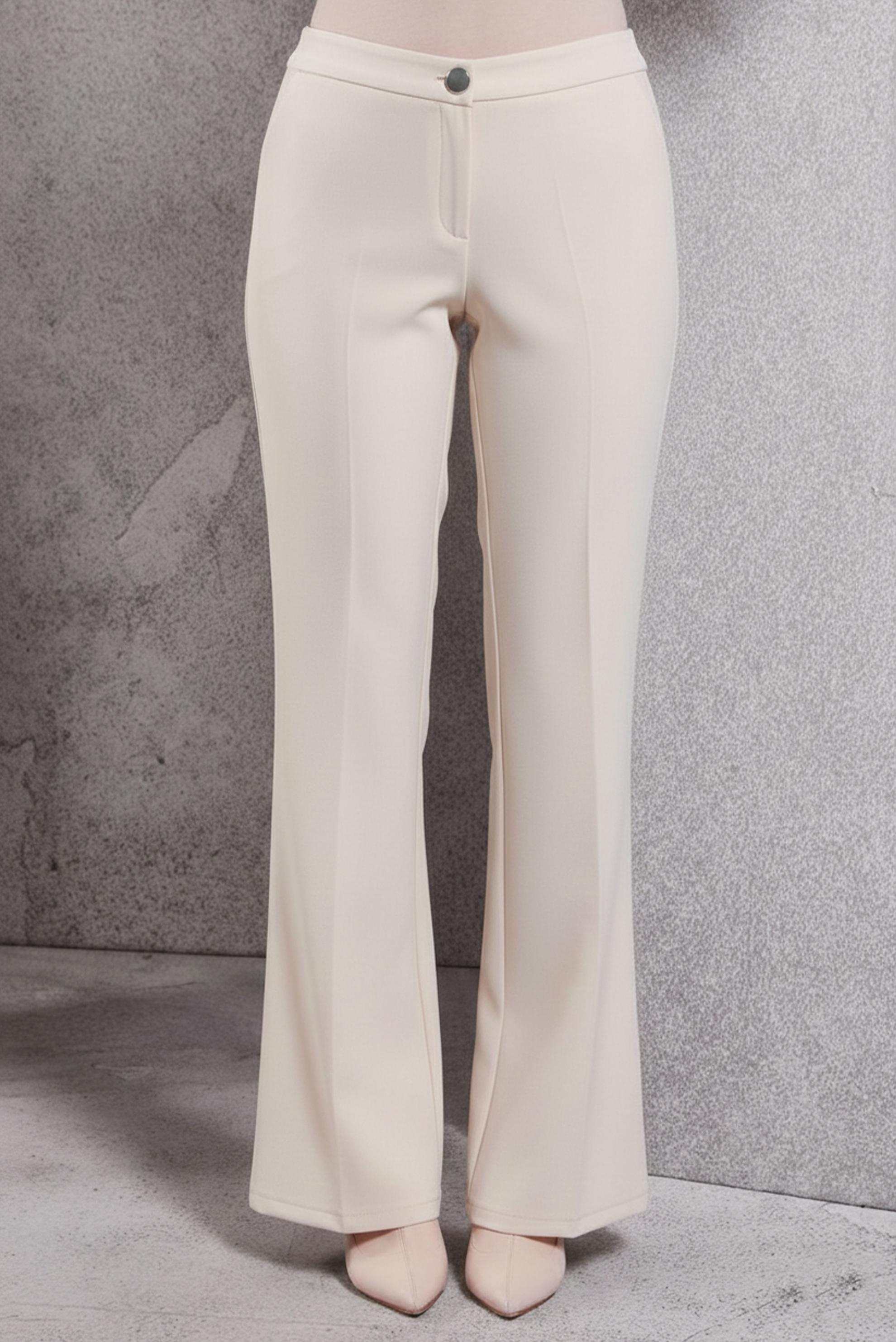 Tesettür giyim BEYAZ İSPANYOL PAÇA PANTOLON 70810