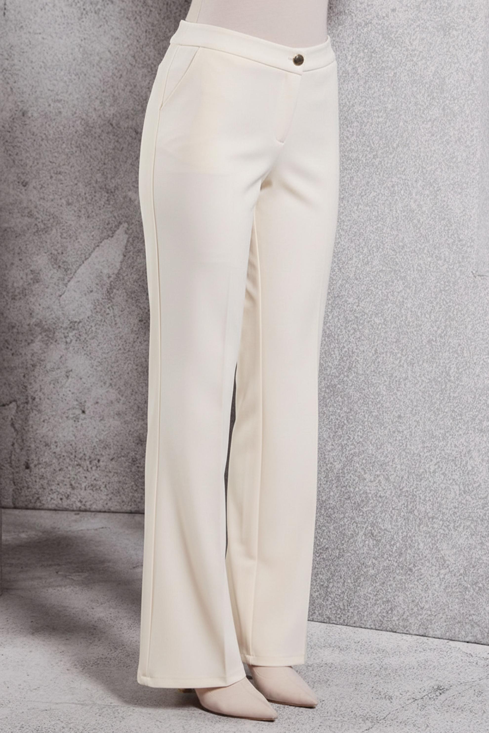 Tesettür giyim BEYAZ İSPANYOL PAÇA PANTOLON 70810