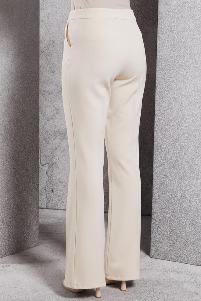 Tesettür giyim BEYAZ İSPANYOL PAÇA PANTOLON 70810 - ALVİNA