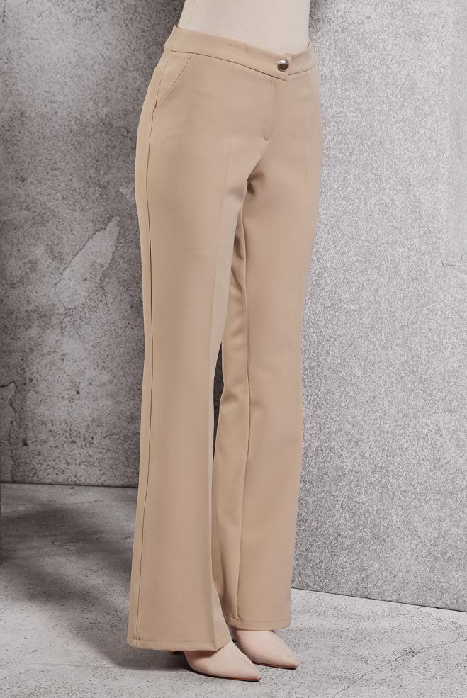 Vêtements hijab BEIGE PANTALON ÉVASÉ 70810 - ALVİNA
