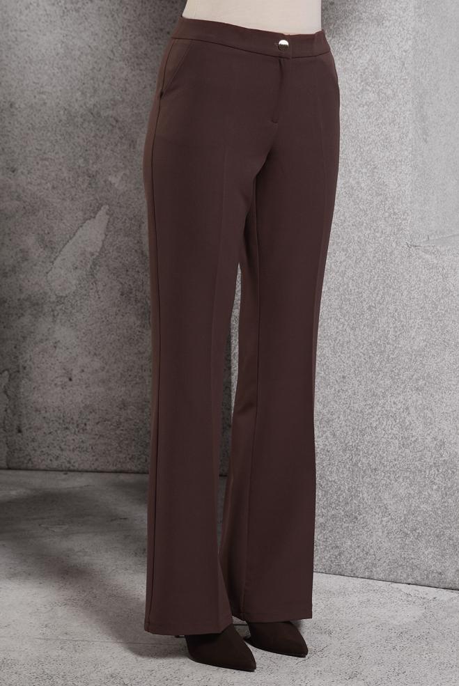 Vêtements hijab BRUN PANTALON ÉVASÉ 70810 - ALVİNA