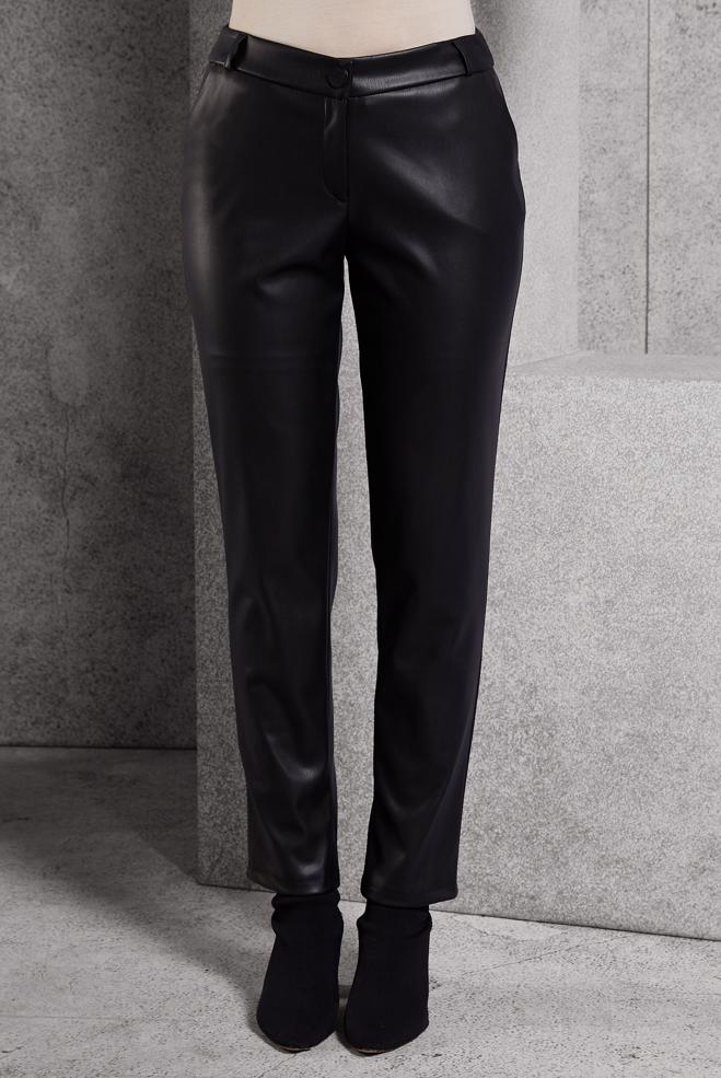 Vêtements hijab NOIR PANTALON EN SIMILI CUIR 70811 - ALVİNA