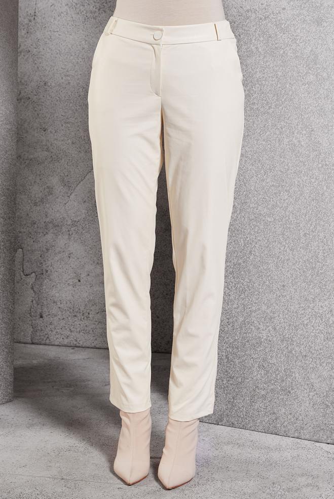 Vêtements hijab BLANC PANTALON EN SIMILI CUIR 70811 - ALVİNA