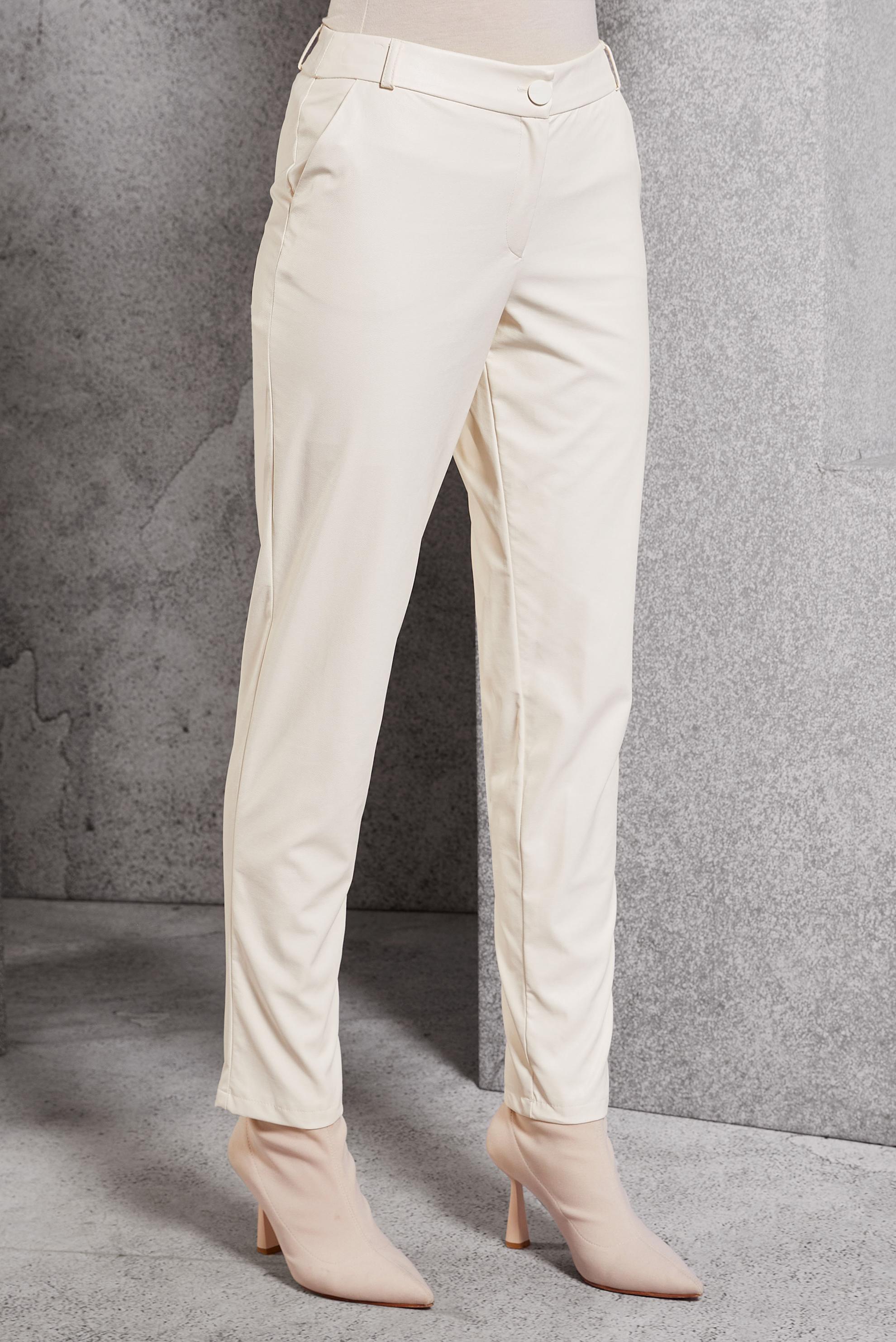 Vêtements hijab BLANC PANTALON EN SIMILI CUIR 70811