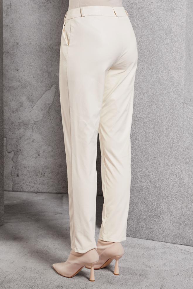 Vêtements hijab BLANC PANTALON EN SIMILI CUIR 70811 - ALVİNA