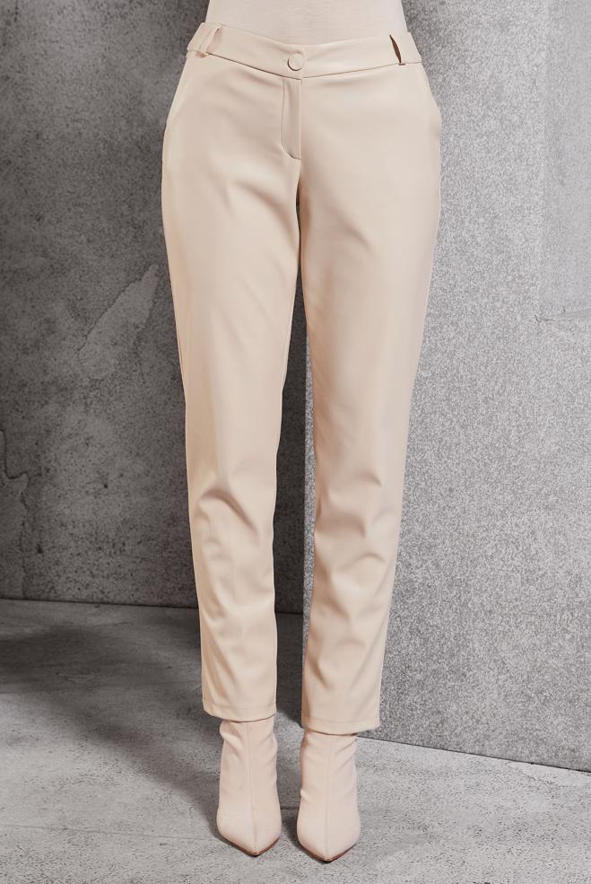 Vêtements hijab BEIGE PANTALON EN SIMILI CUIR 70811 - ALVİNA