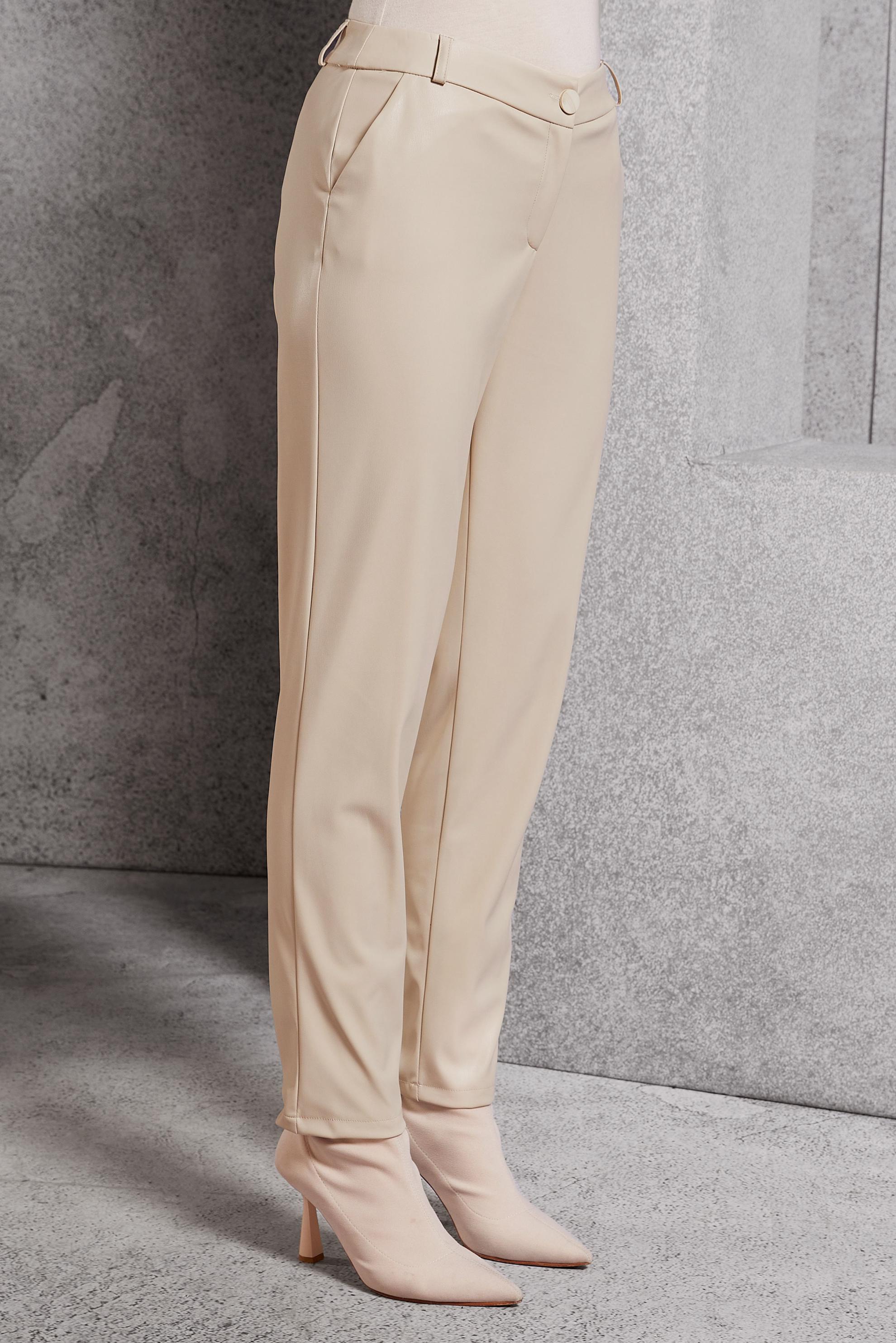 Vêtements hijab BEIGE PANTALON EN SIMILI CUIR 70811
