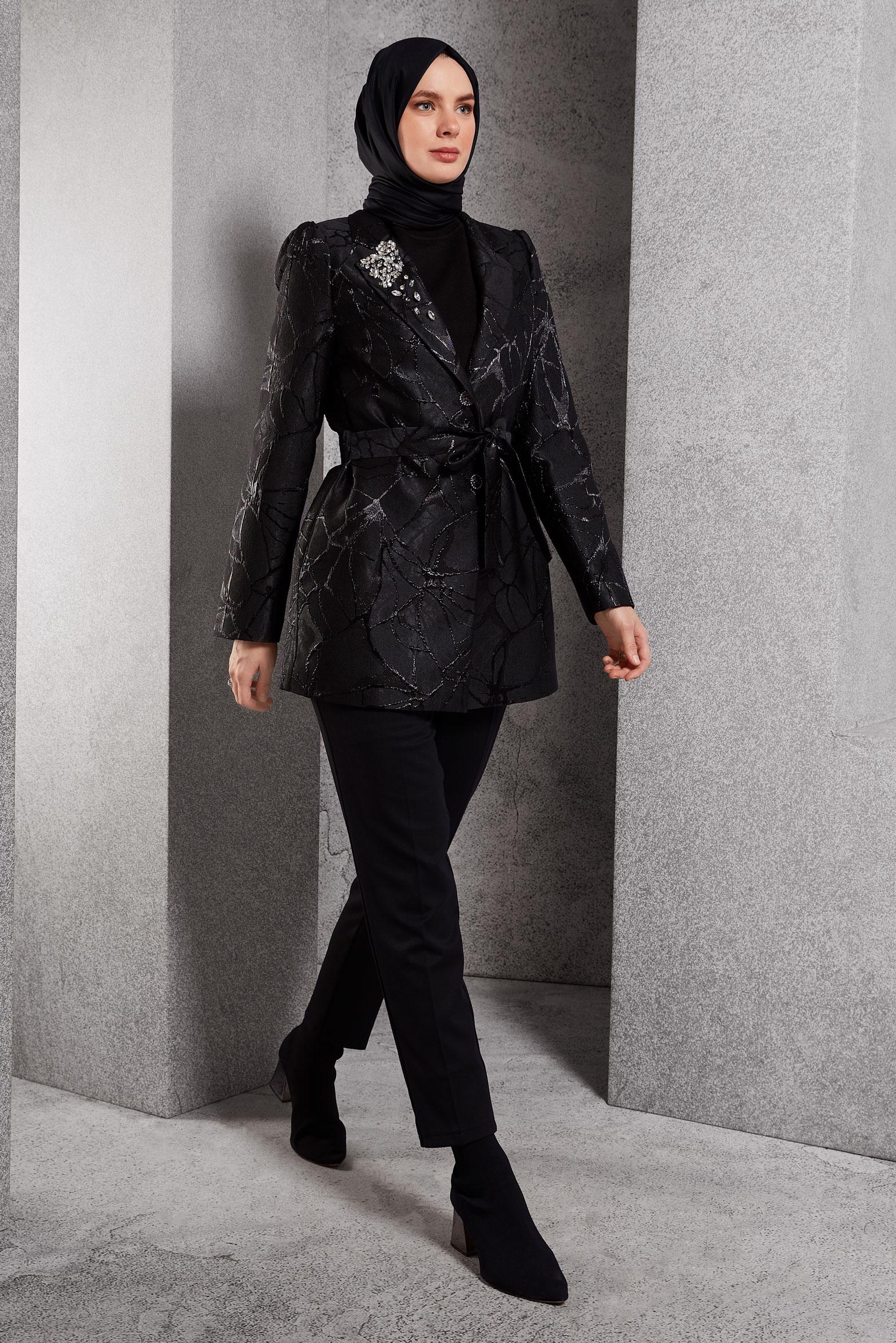 Tesettür giyim SİYAH DÜZ PAÇA PANTOLON 70813