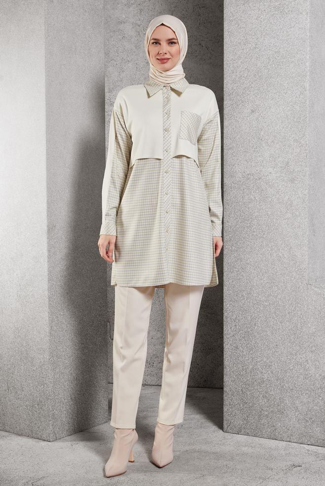 Vêtements hijab ÉCRUE PANTALON COUPE DROITE 70813 - ALVİNA