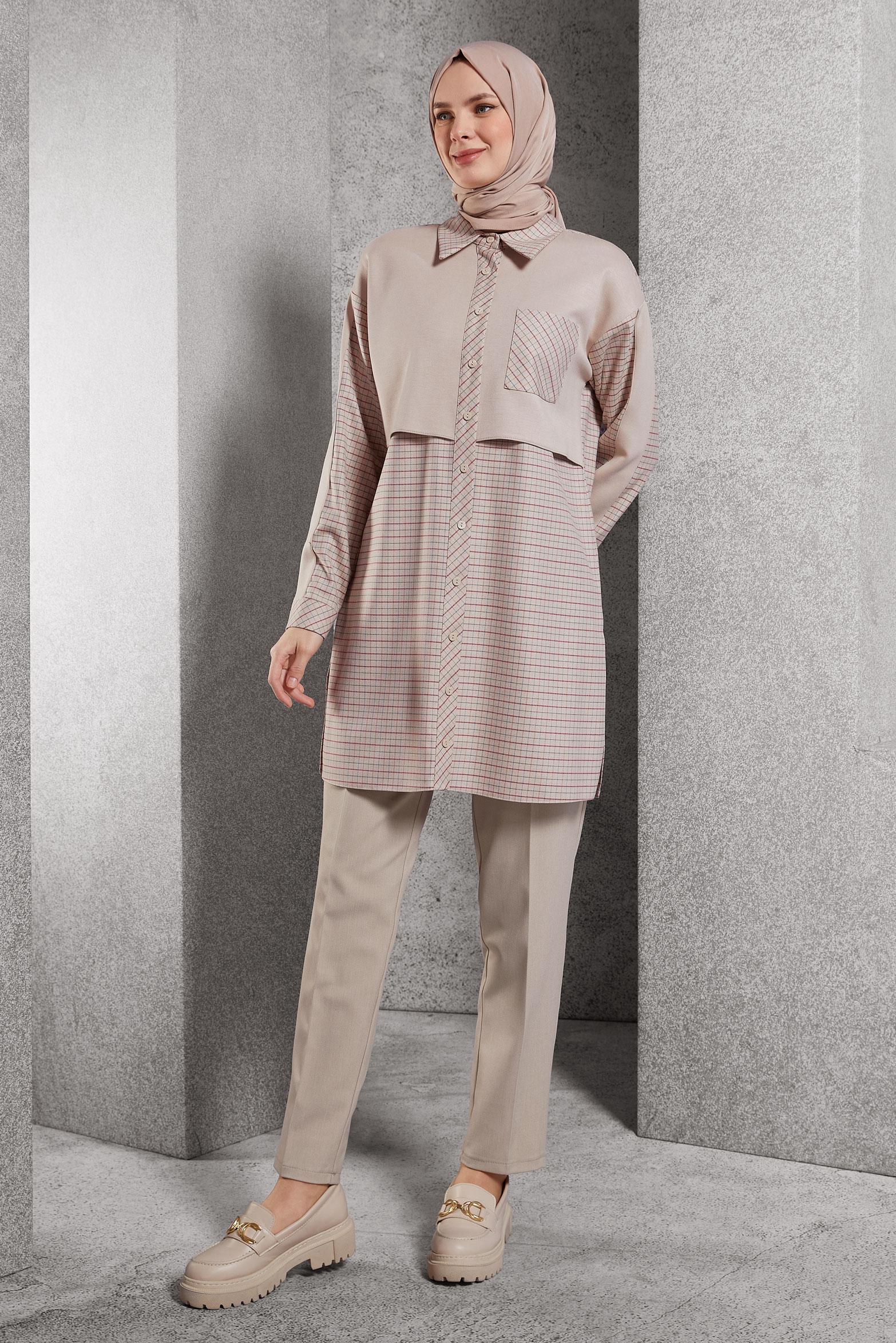 Vêtements hijab BEIGE PANTALON COUPE DROITE 70813-1