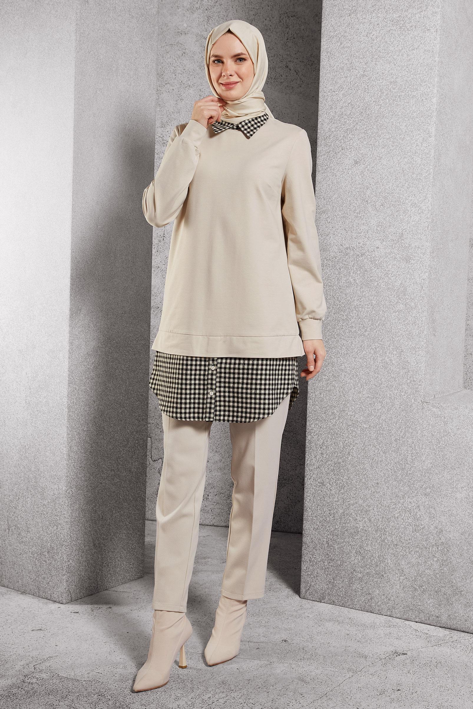 Vêtements hijab BEIGE PANTALON COUPE DROITE 70813