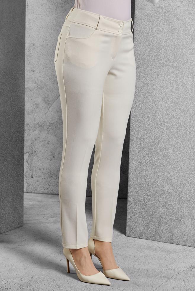 Vêtements hijab ÉCRUE PANTALON À JAMBE SKINNY 70814 - ALVİNA