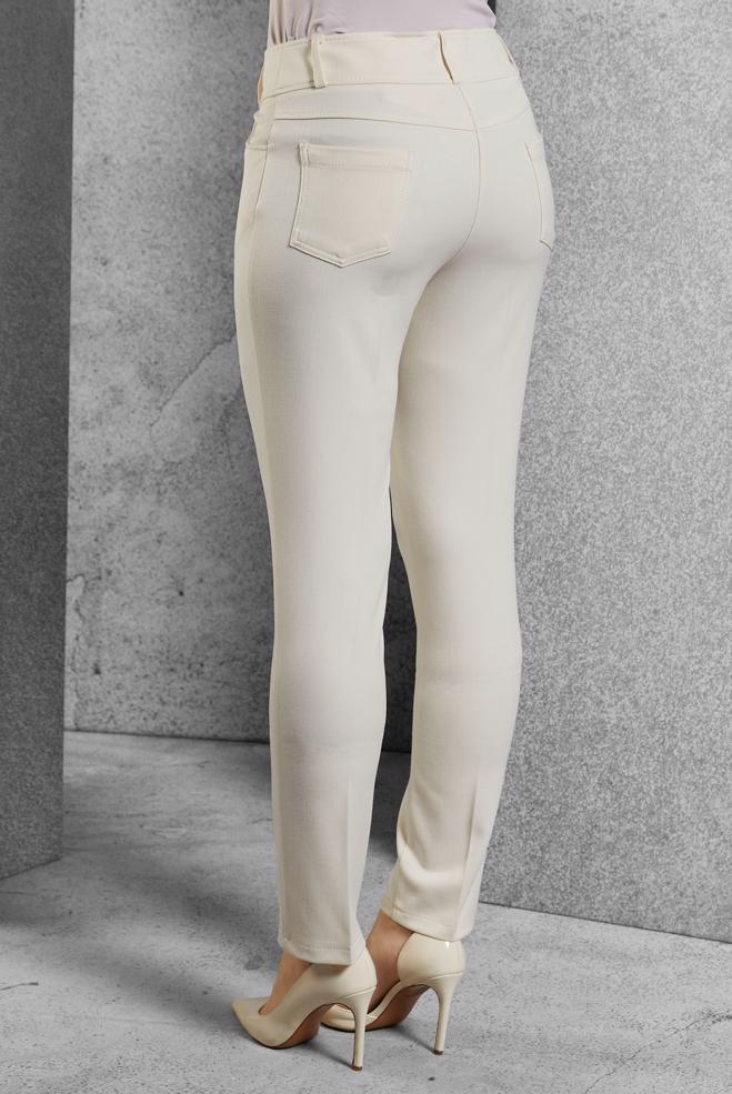 Vêtements hijab ÉCRUE PANTALON À JAMBE SKINNY 70814 - ALVİNA