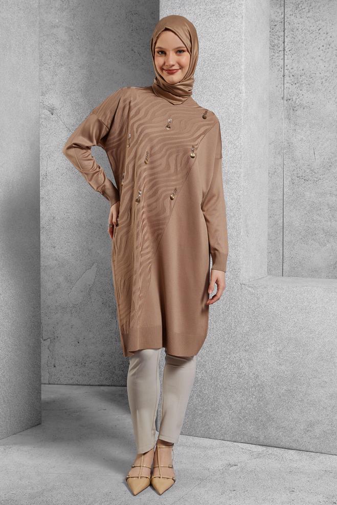 Vêtements hijab BEIGE PANTALON À JAMBE SKINNY 70814 - ALVİNA