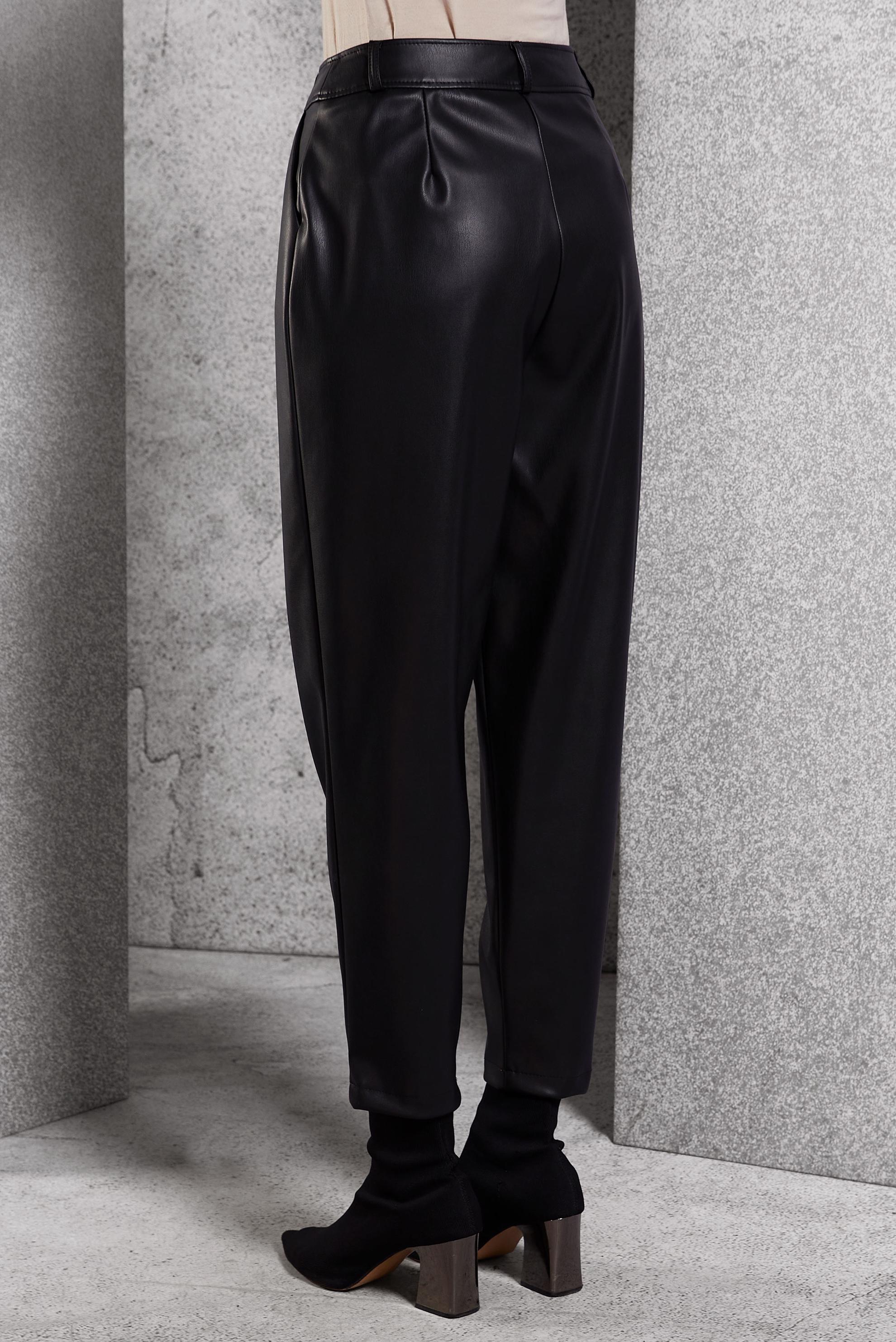 Vêtements hijab NOIR PANTALON EN SIMILI CUIR COUPE CAROTTE 70815