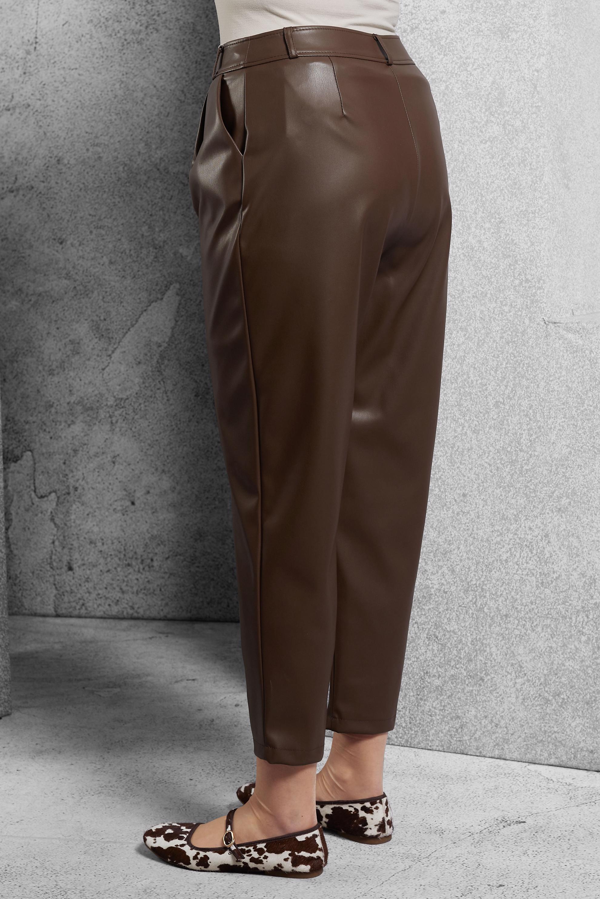 Vêtements hijab BRUN PANTALON EN SIMILI CUIR COUPE CAROTTE 70815