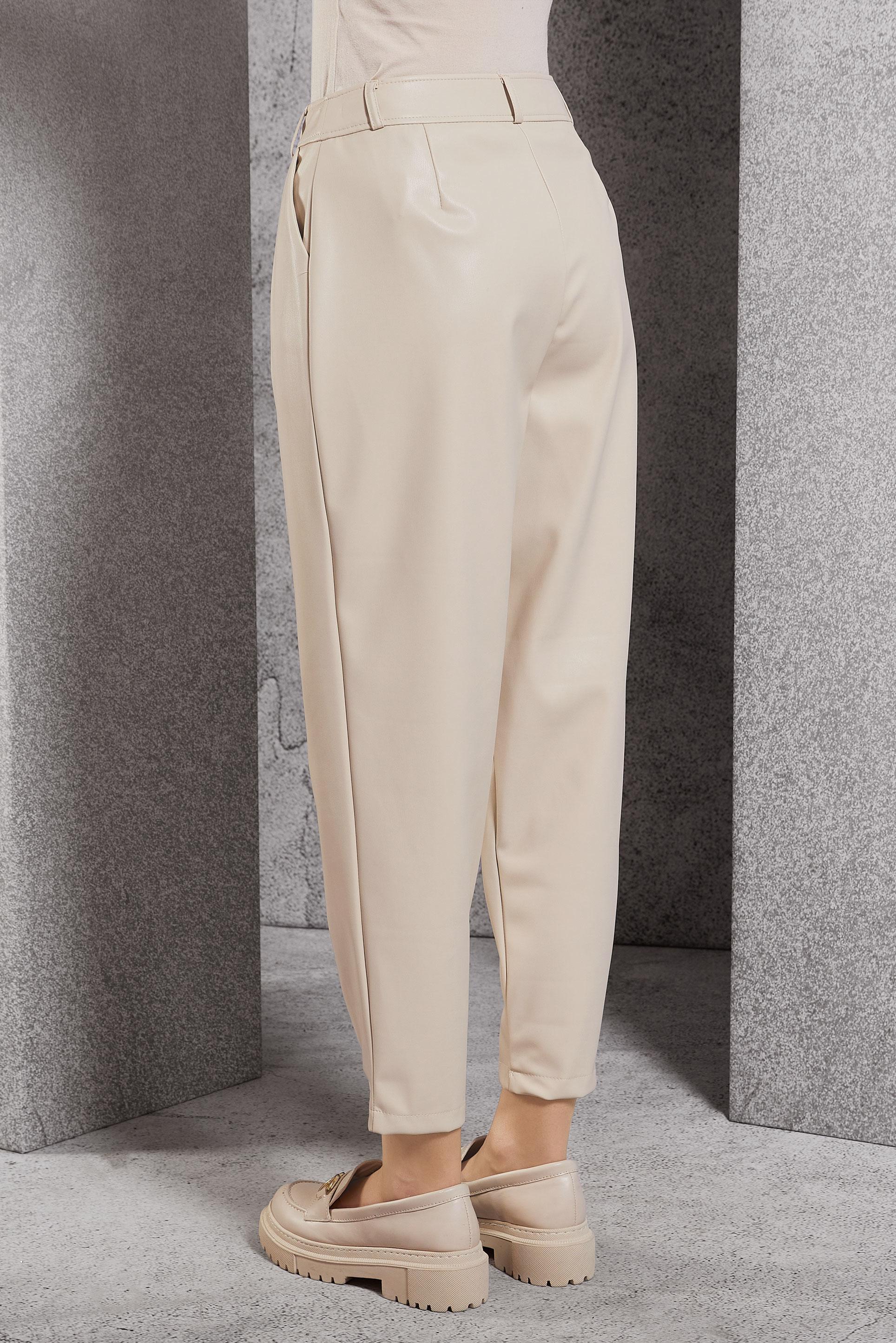 Vêtements hijab BEIGE PANTALON EN SIMILI CUIR COUPE CAROTTE 70815