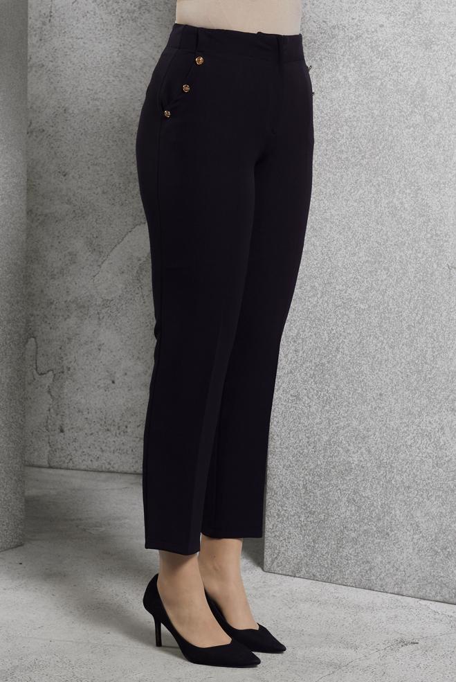 Vêtements hijab NOIR PANTALON TAILLE HAUTE 70816 - ALVİNA