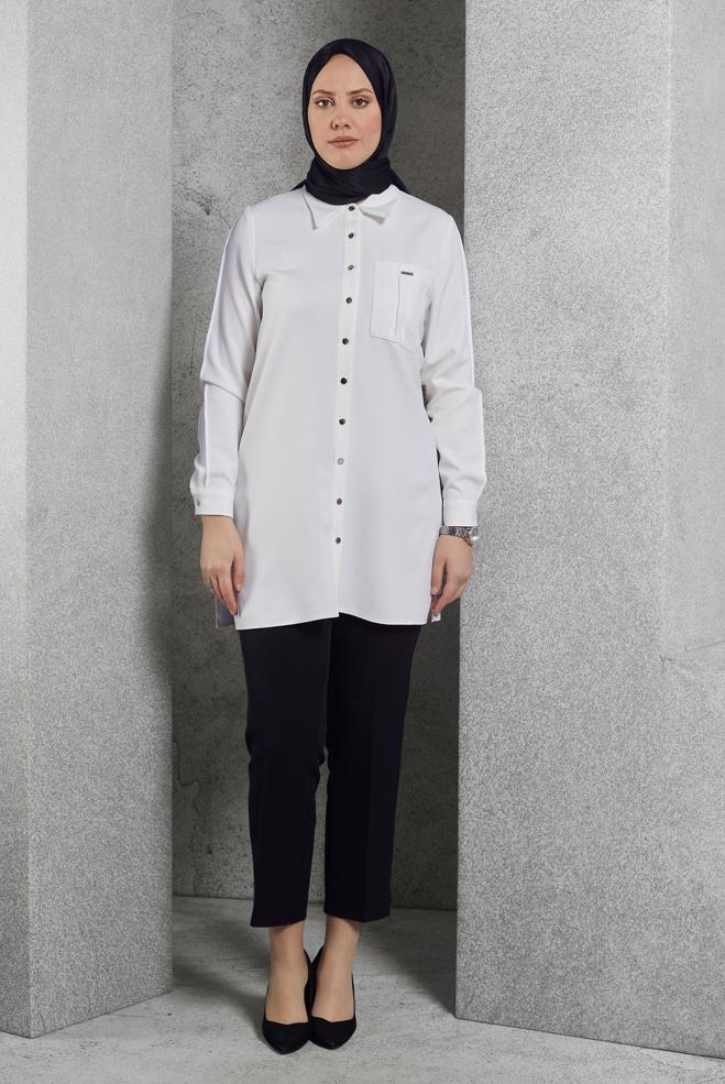 Vêtements hijab NOIR PANTALON TAILLE HAUTE 70816 - ALVİNA