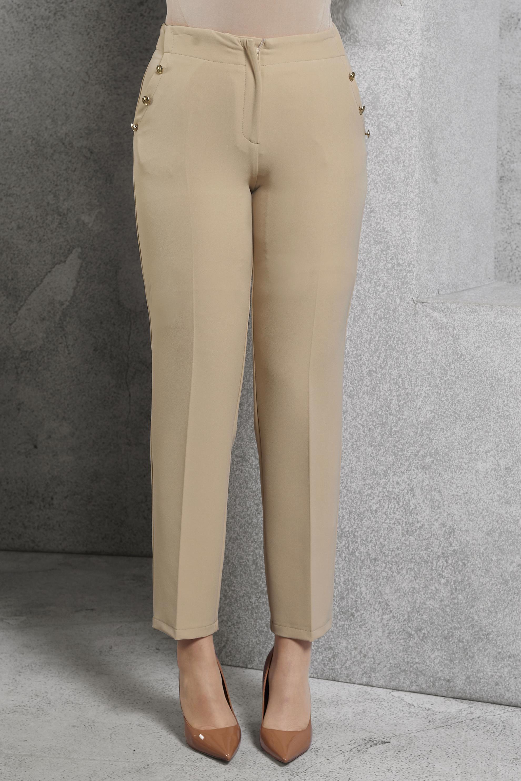 Vêtements hijab BEIGE PANTALON TAILLE HAUTE 70816