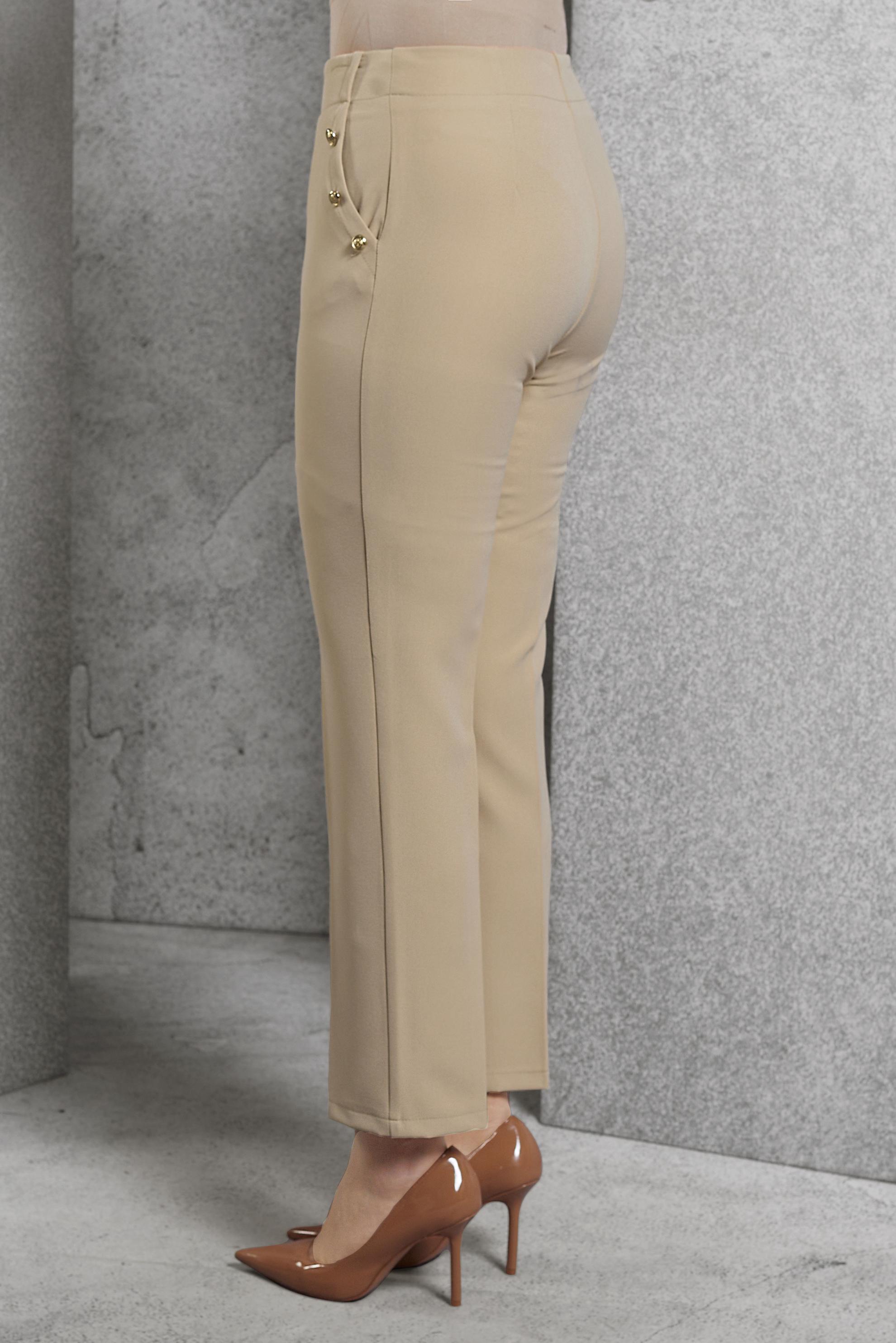 Vêtements hijab BEIGE PANTALON TAILLE HAUTE 70816