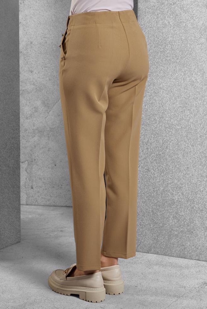 Vêtements hijab BRUN PANTALON TAILLE HAUTE 70816 - ALVİNA