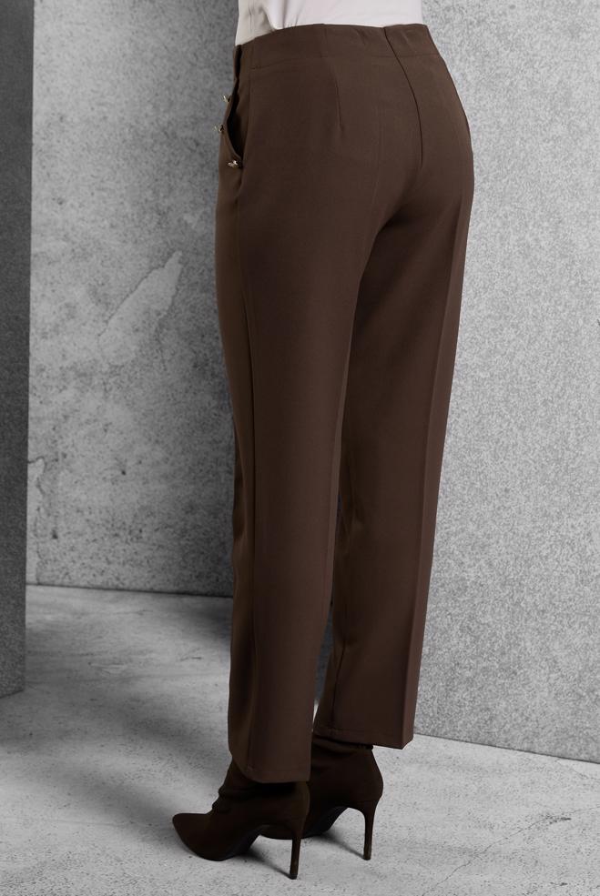 Vêtements hijab BRUN PANTALON TAILLE HAUTE 70816 - ALVİNA