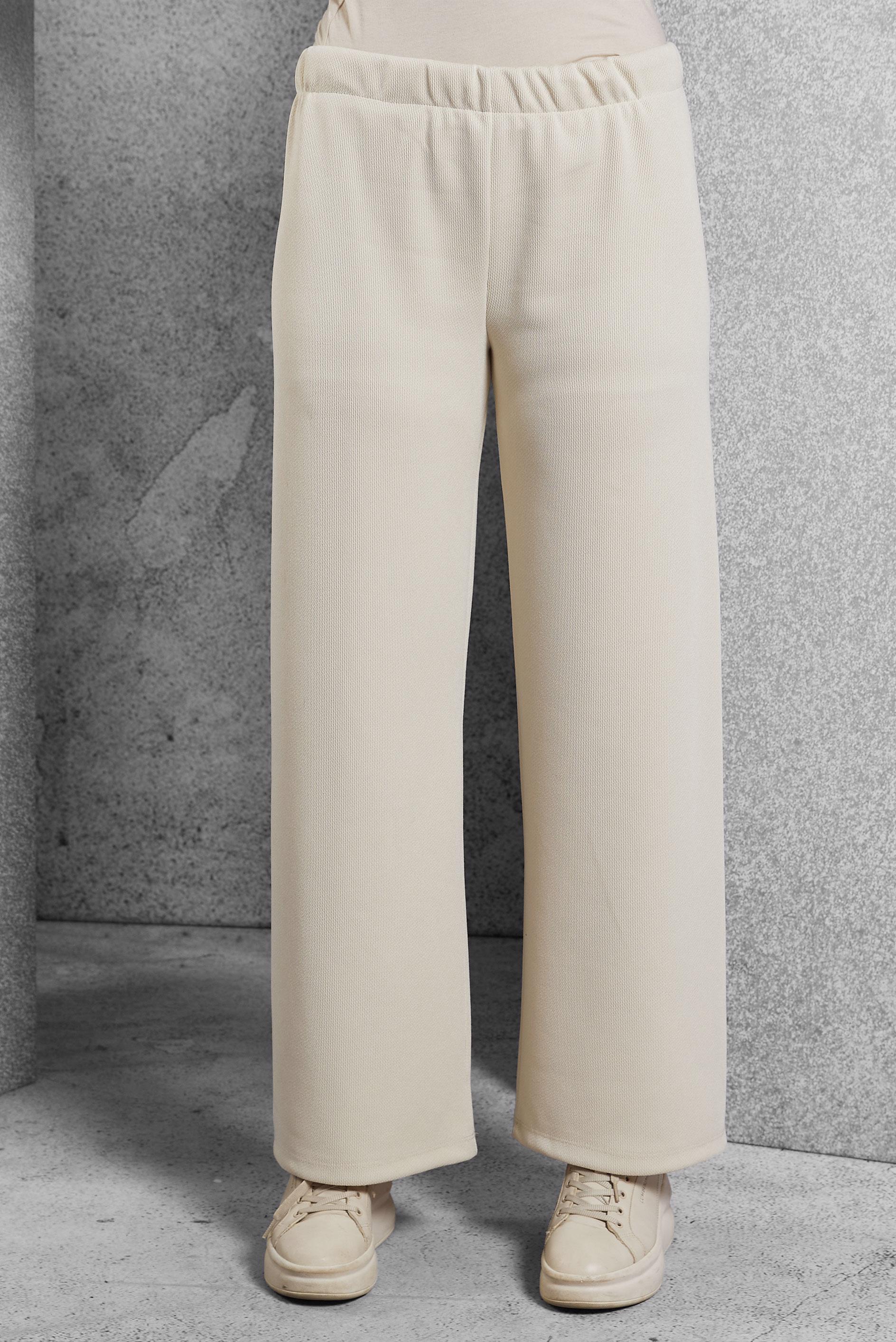 Vêtements hijab ÉCRUE PANTALON À TAILLE ÉLASTIQUE 70817