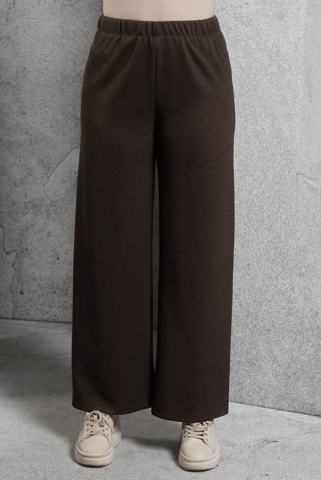 Vêtements hijab BRUN PANTALON À TAILLE ÉLASTIQUE 70817 - ALVİNA