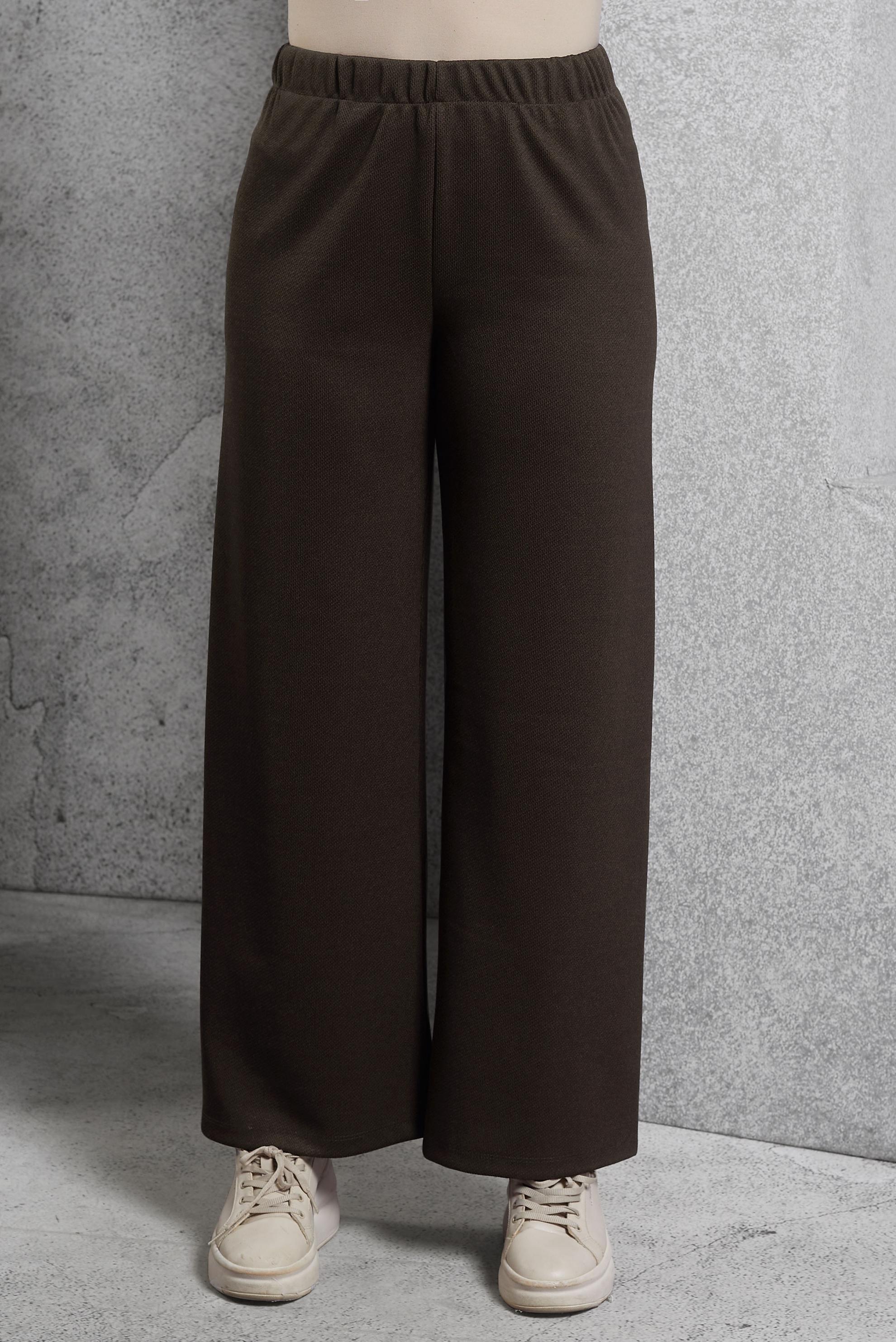 Vêtements hijab BRUN PANTALON À TAILLE ÉLASTIQUE 70817