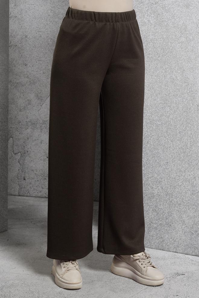 Vêtements hijab BRUN PANTALON À TAILLE ÉLASTIQUE 70817 - ALVİNA