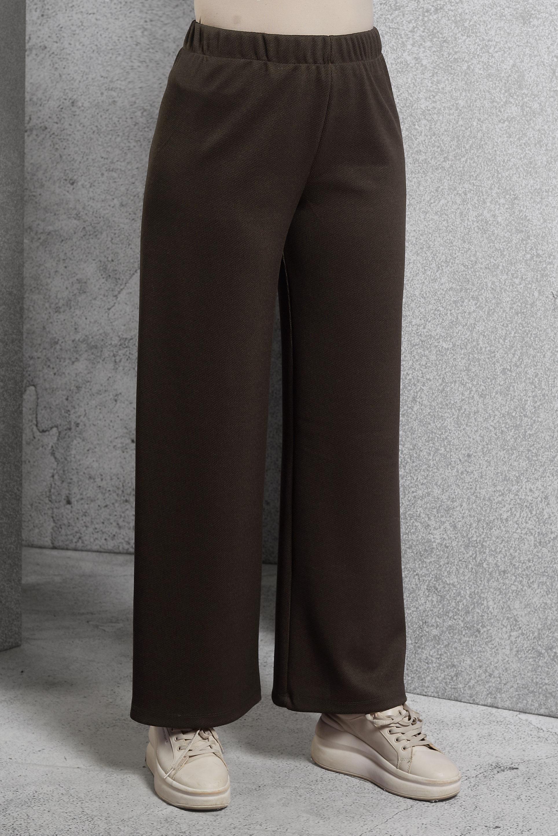 Vêtements hijab BRUN PANTALON À TAILLE ÉLASTIQUE 70817