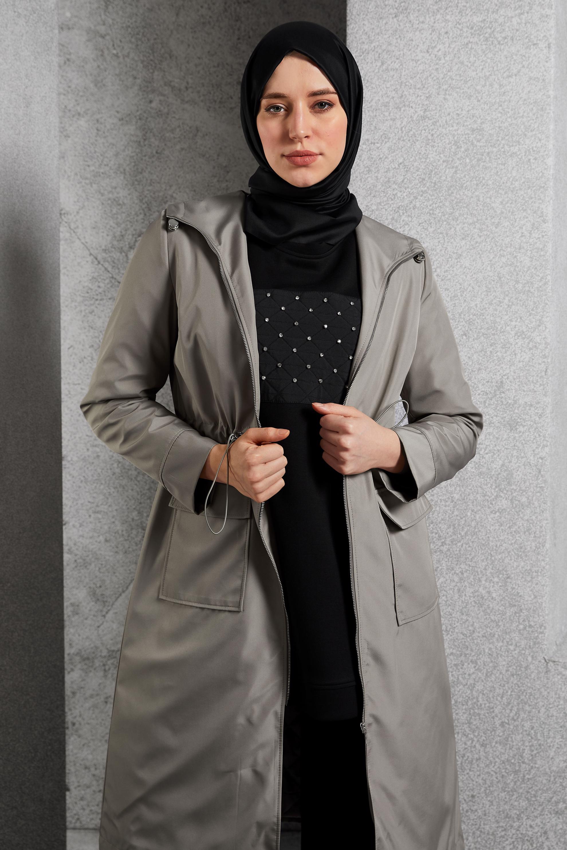 Vêtements hijab BRUN PARKA À CAPUCHE 90555