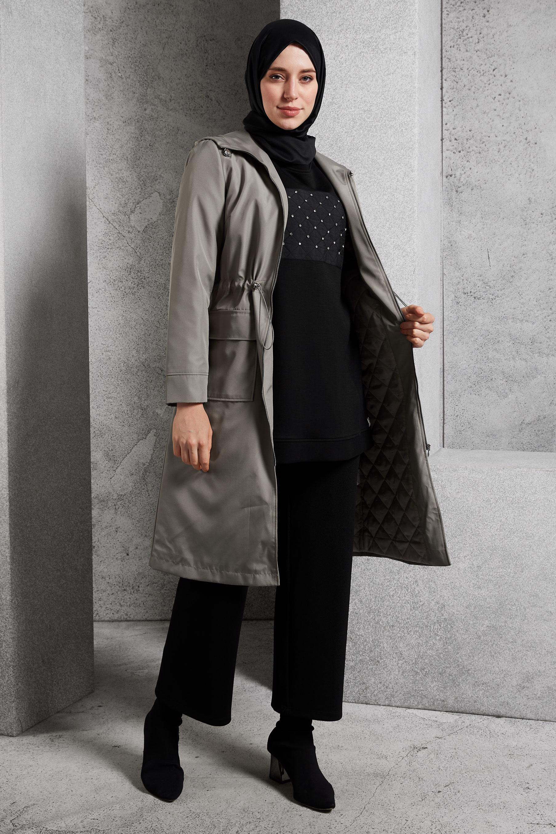 Vêtements hijab BRUN PARKA À CAPUCHE 90555