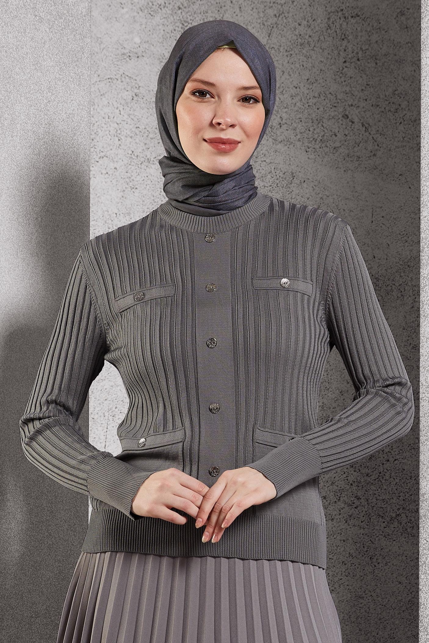 Tesettür giyim GRİ ALVİNA SOFT ŞAL 8501
