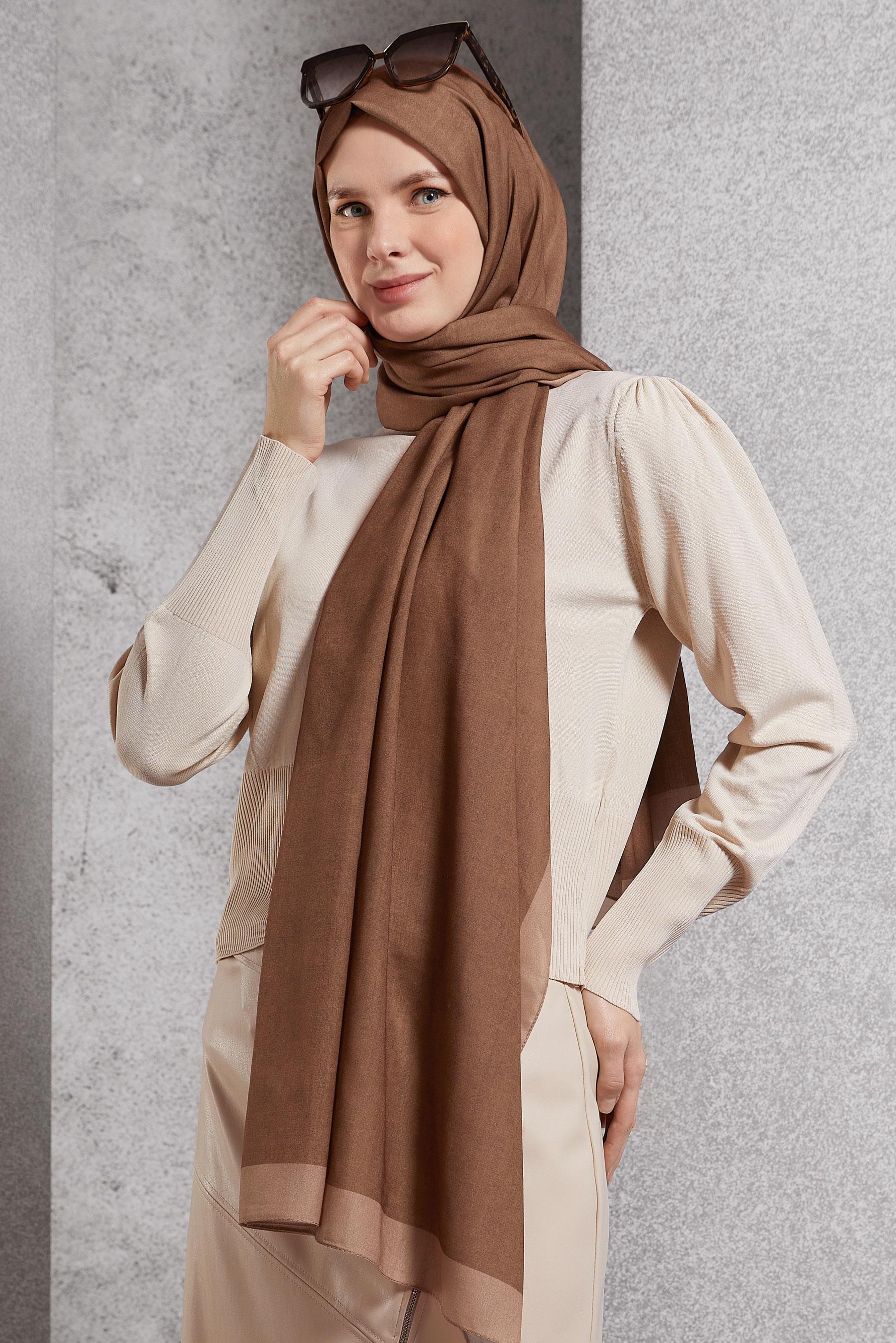 Tesettür giyim TABA ALVİNA SOFT ŞAL 8501